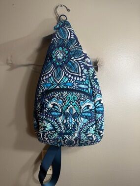 Vera Bradley Retired Blue Island Medallion Essential Sling 13” backpack